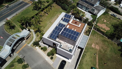 Fototapeta na wymiar Painel Solar / Fotovoltaico / Energia Solar / Casa