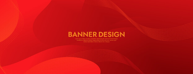 Abstract Red Fluid Banner Template. Modern background design. gradient color. Dynamic Waves. Liquid shapes composition. Fit for banners