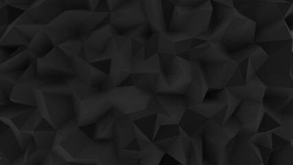 Black low poly background 4k texture 3d rendering