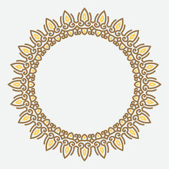 circle frame. round ornament. Wreath for design, logo template.