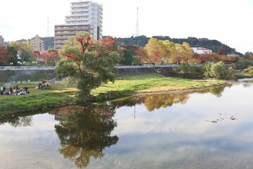 November 2022, Sendai City, Miyagi Prefecture.Scenery of Hirose riverbed.