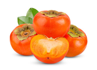 Ripe persimmons isolated on transparent png