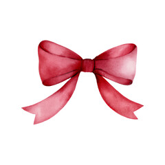 Gift bow. Isolated on a white background. Watercolor illustration.