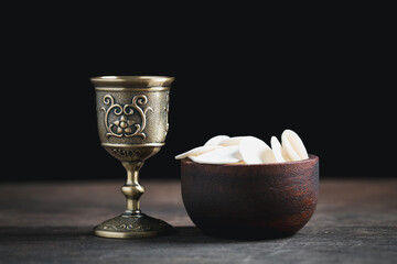 Concept of Eucharist or holy communion of Christianity. Eucharist is sacrament instituted by Jesus....