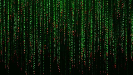 Matrix background with the green symbols