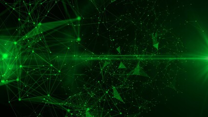 Plexus abstract network business technology science background loop. Abstract motion transform illustration background with shimmering light