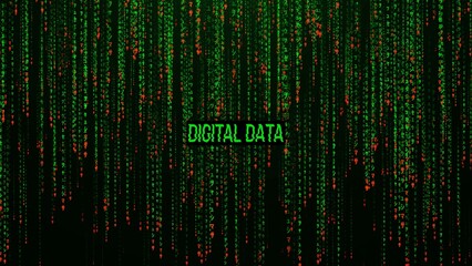 Matrix background with the green symbols