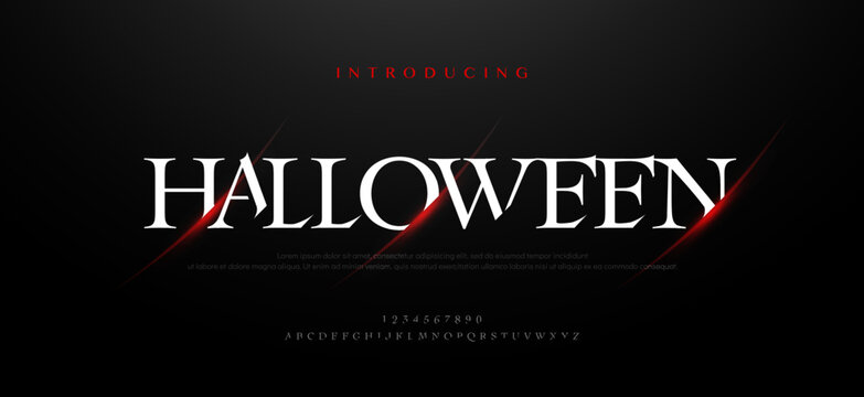 Halloween Horror, scary movie alphabet font. Typography scary style fonts set. vector illustration