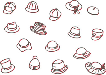 帽子の壁紙イラストカラーシャドウ 赤