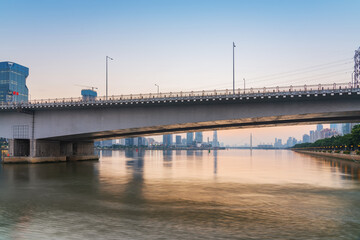 Fototapeta na wymiar Skyline of Modern Urban Architecture and Pearl River Landscape of Guangzhou, China
