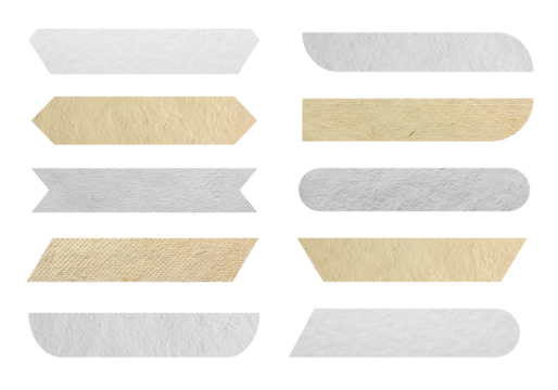 Set of Paper tag label banner on white background