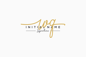 Initial WQ signature logo template vector. Hand drawn Calligraphy lettering Vector illustration.
