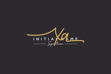 Initial XA signature logo template vector. Hand drawn Calligraphy lettering Vector illustration.
