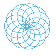 Circular geometric spiral. Abstract monochrome design element