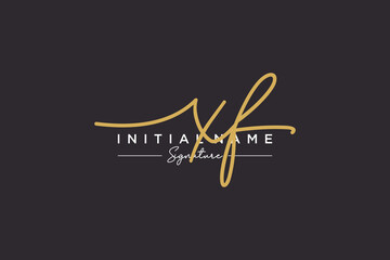 Initial XF signature logo template vector. Hand drawn Calligraphy lettering Vector illustration.