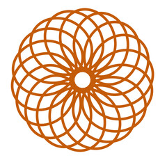 Circular geometric spiral. Abstract monochrome design element