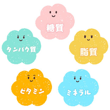 ５大栄養素　成分　キャラクター　PNG