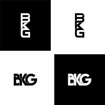 bkg letter initial monogram logo design set