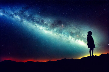 silhouette of a person in the night