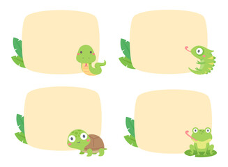 cute amphibian cartoon text frame for decorating schedule notebook