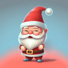 Cute Adorable Kawaii Santa Cartoon Character | Created Using Midjourney and Photoshop