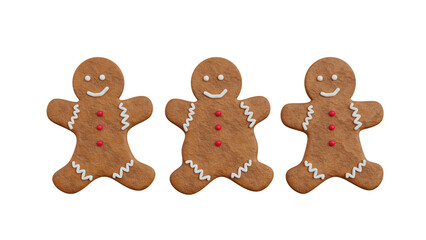3D gingerbread cookies isolated on white