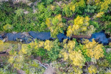 Drone shot of river in outback Australia