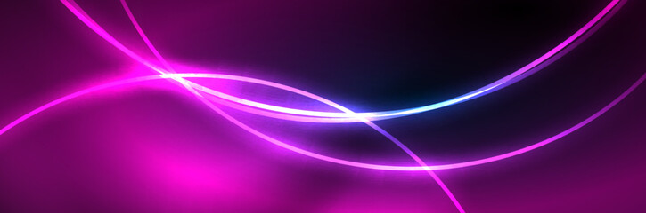 Blue neon glowing lines, magic energy space light concept, abstract background wallpaper design