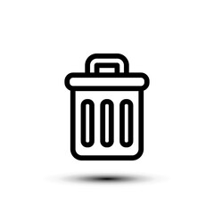Trash can icon. flat design vector illustration for web and mobile
