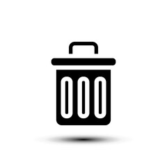 Trash can icon. flat design vector illustration for web and mobile