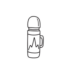 Vector illustration of thermos in doodle style isolated on white background for your design