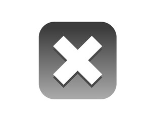 Gray rounded square check mark button icon on transparent background