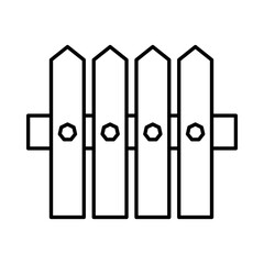 Outline plank fence icon. Symbol, logo illustration. Vector graphics
