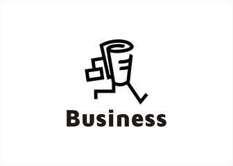 business man icon logo design paper book data storage