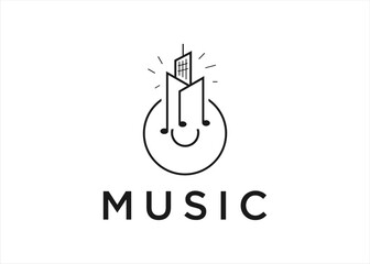 abstract music tone logo design template