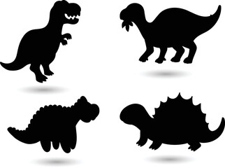 Collection of Dinosaur isolated vector Silhouettes 