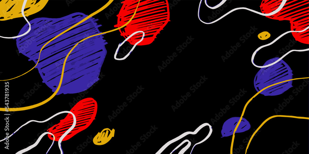 Poster Abstract trendy background in scribble illustration design style