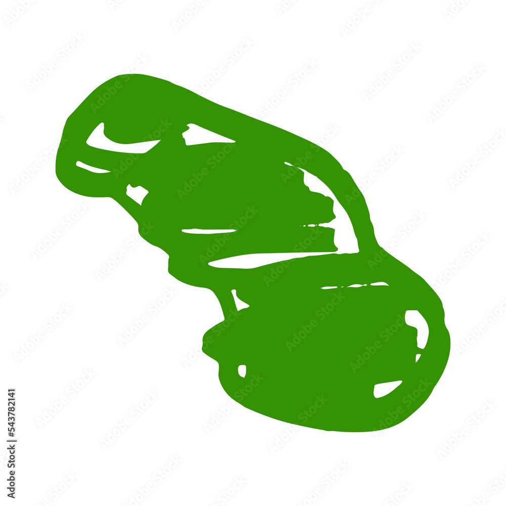 Poster abstract shape illustration in green marker style for design element
