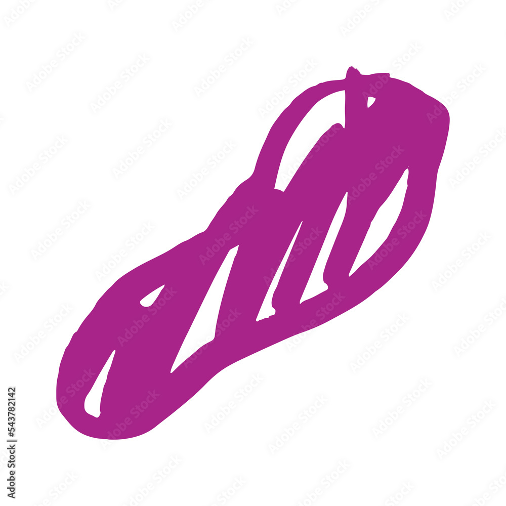 Poster abstract shape illustration in purple marker style for design element