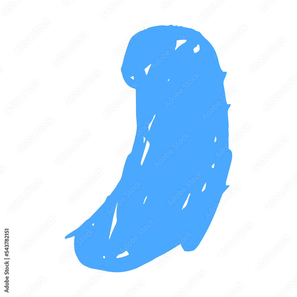 Poster Abstract shape illustration in blue marker style for design element