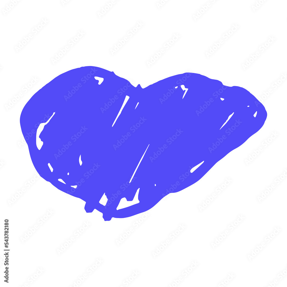 Poster Abstract shape illustration in blue marker style for design element