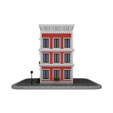 Brick house with three floors