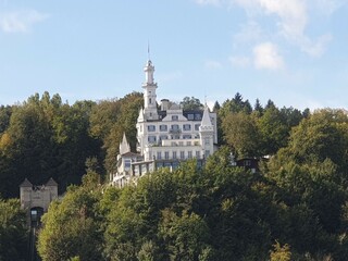 Naklejka premium this photo is travel to austria and germany and switzerland with my friends