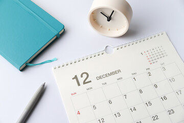 12月のカレンダー　ビジネスイメージ