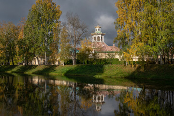 View of the Chinese Village in the Alexander Park of Tsarskoye Selo on a sunny autumn day, Pushkin,...