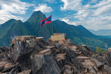 Viewpoint on top of mountain in Nong Khiaw, Laos