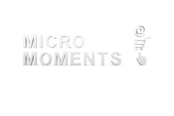 MICRO MOMENTS concept white background 3d render illustration