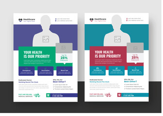 Dental Flyer Template, hospital business flyer. Modern Medical Flyer Template