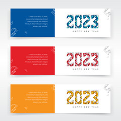 Happy new year 2023 modern and minimal banner with copy space for advertisements or quotes