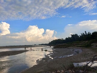 clouds over the river